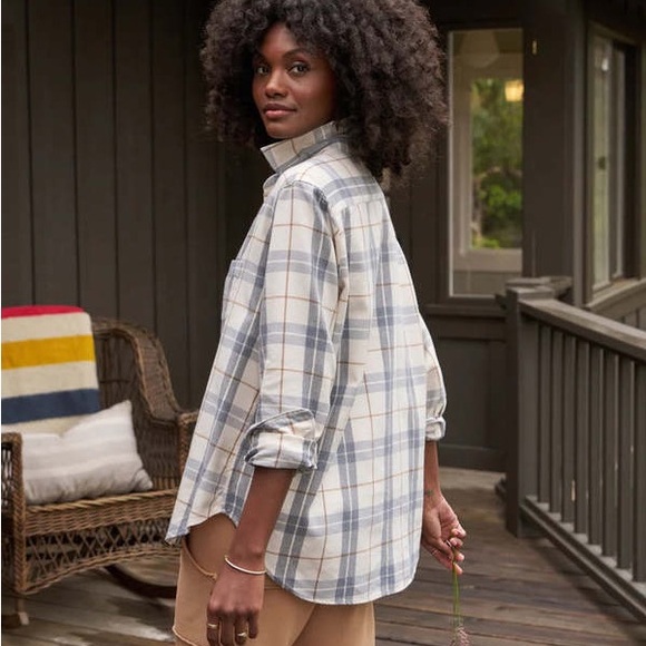Frank & Eileen Plaid Button Down Shirt - Cream and Gray - Picture 6 of 6